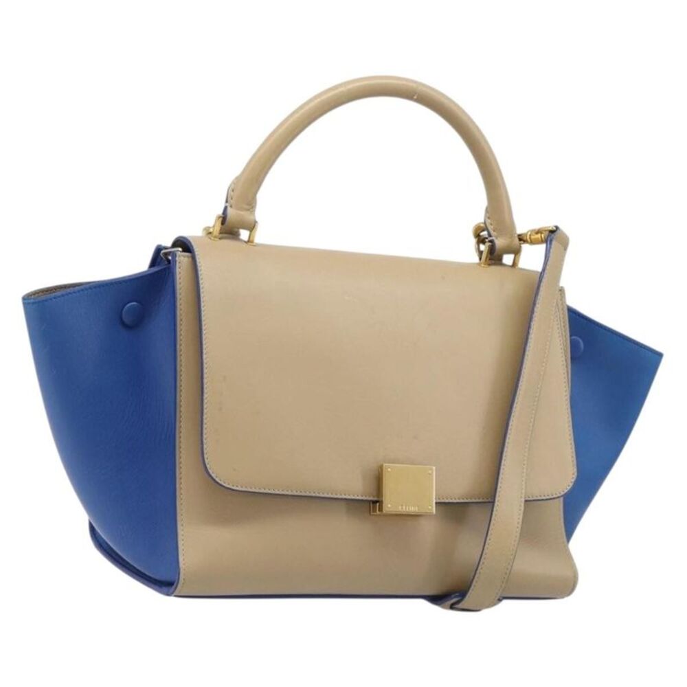 Celine Trapeze Leather Beige Leather Handbag